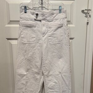 DKNY High Rise Wide Leg Women's White Jeans
